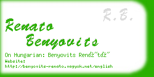 renato benyovits business card